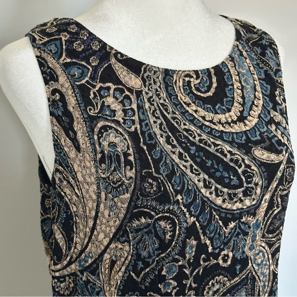 White‎ Stag Blue Metallic Paisley Sleeveless Tank Top Size L - Picture 6 of 6